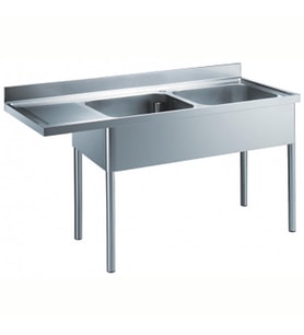 Electrolux Professional 2 Evyeli Tezgah, Evyeleri 500x500x290 Mm, Damlalık Solda - 1800 Mm LR2SSPEP