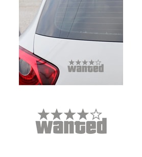 Wanted  Aranıyor oto Sticker Araba etiket Gri Renk 20CM