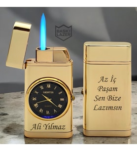 Hemen Kargo İsme Özel Çift Yön Baskı Saatli Çakmak