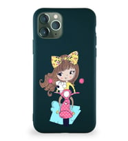 Apple iPhone 11 Pro Soft Premier Kapak Vespagirl Tasarımlı Silikon Kılıf - Yeşil (Şeffaf)