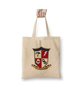 Umbrella Academy Logo Beyaz Bez Çanta Uzun Saplı Alışveriş Çantası Plaj Çantası