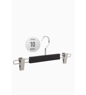 10'lu PMS 40cm Soft Touch Kaplamalı Plastik Askı (Siyah)