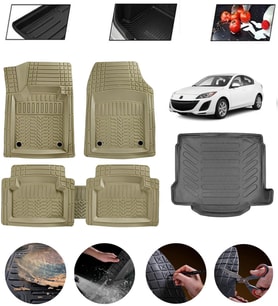 Mazda 3 2003-2009 Uyumlu Paspas Araca Özel Bagaj Havuzu MBS Bej
