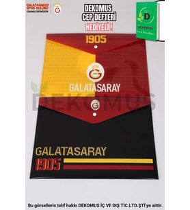 "DEKOMUS CEP DEFTERİ HEDİYELİ" YENİ SEZON LİSANSLI GALATASARAY 2'Lİ ÇITÇITLI DOSYA (Sarı)