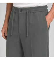 Erkek Haki Relax Fit Bağcıklı Baggy Pantolon
