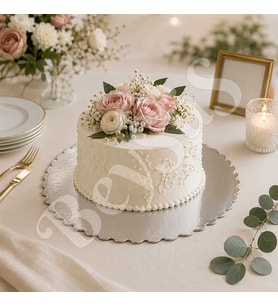 Pasta Altlığı Gümüş Yuvarlak 30x40 cm