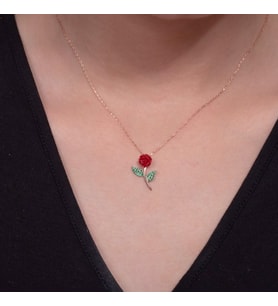 LOTUS ÇİÇEĞİ 925 AYAR GÜMÜŞ KOLYE