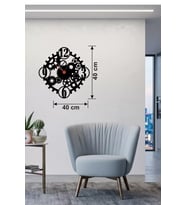 Mekanik Dişli Çark Tasarım Ahşap Duvar Saati - 40X40 Cm Steampunk Dekor