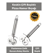 Çift Başlıklı Hamur Ruleti Pizza Kesme Aparatı Mantı Kesme Bıçağı