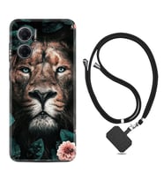 Xiaomi Redmi Note 11E Kılıf Resimli Boyun Askılı İpli Desenli Silikon Leon Flowers 1333