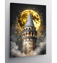 Kanvas Tablo Dolunay Ve Galata Kulesi