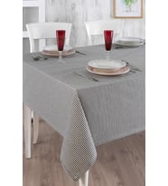 Siyah İnce Çizgili Masa Örtüsü