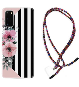 Samsung A02S A03S A10 A12 A13 A21S A22 Kılıf Boyun Asklı Rasta Silikon Flowers 4 1390