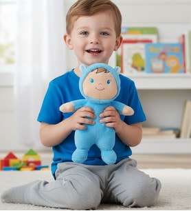 Sevimli Peluş Bebeto Bebek 30 cm Oyun ve Uyku Arkadaşı Çocuğa Hediye Oyuncak (Mavi)