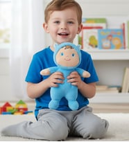 Sevimli Peluş Bebeto Bebek 30 cm Oyun ve Uyku Arkadaşı Çocuğa Hediye Oyuncak (Mavi)