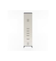 Hyperion Dolap 3 Raflı 5 Çekmeceli 4 Kapaklı 60x44x243 Antrasit-Aytaşı