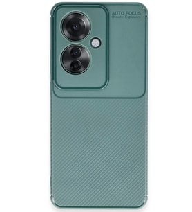 Newface Oppo Reno 11F Kılıf Auto Focus Karbon Kapak - Koyu Yeşil