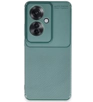 Newface Oppo Reno 11F Kılıf Auto Focus Karbon Kapak - Koyu Yeşil