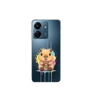 Redmi 13C ile Uyumlu Splash Kapibara Tasarımlı Şeffaf Silikon Kılıf