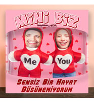 eJOYA MiniBiz Kim Sevgililer Günü Haklı Kişiye Özel Fotoğraflı İkili Yastık Seti 116248 (K.Pembe)