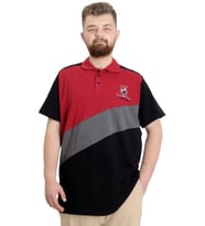 Mode XL Büyük Beden Erkek T-shirt Polo CLUB 23326 Bordo
