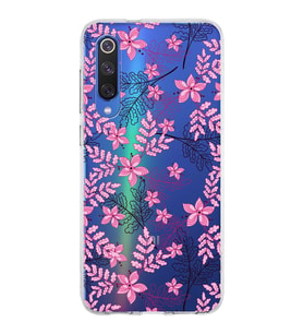 Xiaomi Mi 9 Se Uyumlu Kapak Floral Pembe Tasarımlı Şeffaf Silikon Kılıf