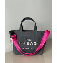 The B+Bag Bonhèur El ve Omuz Çantası Mumlu Kanvas Çanta (gri) (Fuşya)