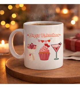 Northcity Happy Valentines Kupa – Sevgililer Günü Özel Tasarım Porselen Kupa (330ml)