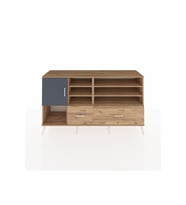 Kronos Konsol 8 Raflı 2 Çekmeceli Tek Kapaklı  176x59x99 Çam-Antrasit/Çam
