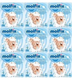 Molfix Bebek Bakım Alt Açma Örtüsü 9 Lu Set 90 Adet (9Pk*10)