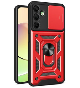 Galaxy A26 Kılıf Pars Lens Yüzüklü Silikon - Kırmızı