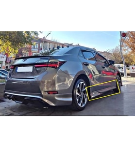 Toyota Corolla Yan Marşpiyel Seti Plastik Mat Siyah 2013 2014 2015 2016 2017
