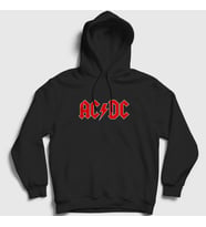 Presmono Unisex Siyah Red AC/DC Kapüşonlu Sweatshirt 6531tt