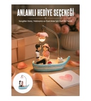 Mey İthalat® Oturan Çift Figürlü LED Masa Lambası Romantik Hediye Yeni Nesil