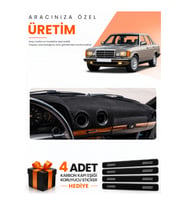 MERCEDES W123 (1976-1985) Uyumlu Torpido Koruma Örtüsü Oto Kılıfı - Siyah