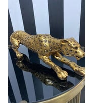 Leopar Eskitme Gold Dekoratif Biblo