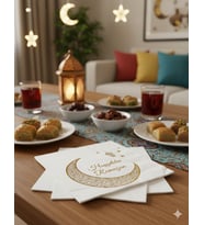 Ramazan Varak Baskılı Hilal Model Peçete 20'li - Ramazan Sofra Peçetesi