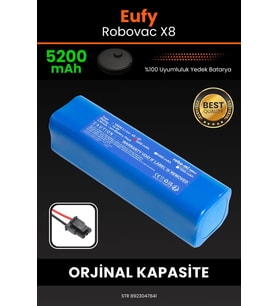 Eufy Robovac X8 5200mAh Robot Süpürge Bataryası - Gerçek Kapasite, Maksimum Güvenlik