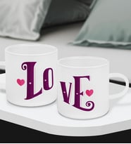 BK Gift LOVE Tasarımlı 2’li Buzlu Cam Türk Kahvesi Fincanı, Sevgiliye Hediye, Arkadaşa Hediye, Anneye Hediye, Ofis Hesiyesi