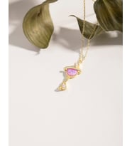 Opal Taşlı Gümüş Anahtar Kolye
