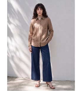 LCW Petite Lacivert Beli Lastikli Wideleg Kadın Jean Pantolon