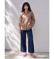 LCW Petite Lacivert Beli Lastikli Wideleg Kadın Jean Pantolon