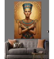 Mısır Kraliçesi Altın Portre Dekoratif Kanvas - Mdf Ahşap Tablo