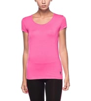 U.S. Polo Assn 66003 Kadın Derin Yuvarlak Yaka T-Shirt (Fuşya)