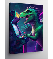 Kanvas Tablo Oyun Makinesi Dinozor