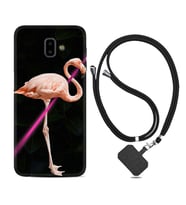 Samsung J6 Plus J7 Prime J7 Pro M20 Kılıf Boyun Askılı Silikon Line Filamingo 1776