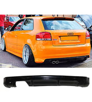 Audi A3 8P Arka Ek 2 Kapı Uyumlu Plastik Mat Siyah Karlık 2004-2008 Arka-difizör-bodykit-ek-karlık