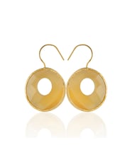Kadir Jewellery 22 Ayar Altın Kaplama Kadın Taşlı Küpe -El İşçiliği Ve Hipoalerjenik Küpe