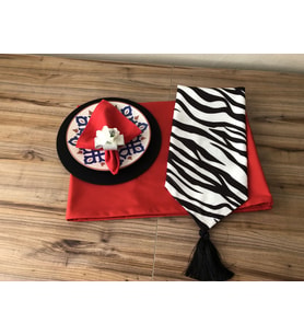 SOFRA SUNUM SETİ ZEBRA DESENLİ (Krem)