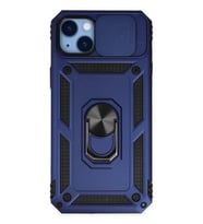 Newface Apple iPhone 14 Plus Kılıf Pars Lens Yüzüklü Silikon - Lacivert